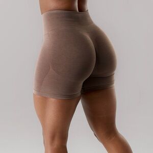 Sago Seamless Gym Shorts - Mocha Brown